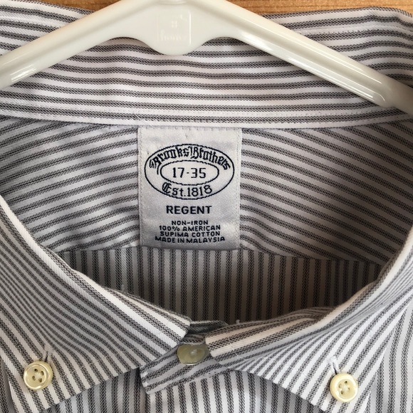 Brooks Brothers men’s dress shirt grey stripe - Picture 2 of 4
